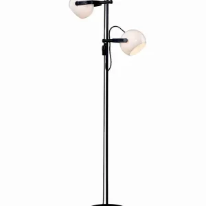 SOMMER OUTLET - Halo Design - DC Dobbelt Gulvlampe - Hvid/Sort-eg - Ø18cm | Nem betaling