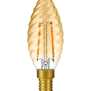 Supergod pris - SOMMER OUTLET - E14 - SPL Twisted Candle - Amber - 140lm - 2000K - CRI 95 - Dæmpbar