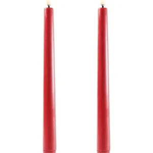 Uyuni - LED Konisk lys - Karminrød - 2-pak - 2,3x25 cm | God pris
