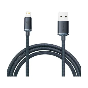 Så længe lager haves | SOMMER OUTLET - Baseus - Krystalstrålende USB-til-Lightning-kabel, 2.4A, 2m (sort)