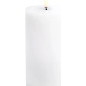 SOMMER OUTLET - Uyuni - LED Bloklys m/smeltet look - Nordic Hvid - Rustic - 7,8x15 cm | Nu tilgængelig