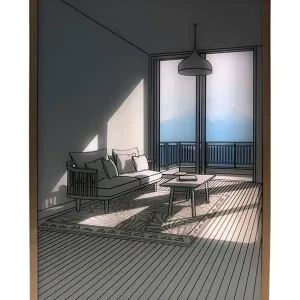 Mest solgt - SOMMER OUTLET - LED lyskunst billede - Lys illusion - Moderne - Bjergtoppen - Batteri - 32x23cm