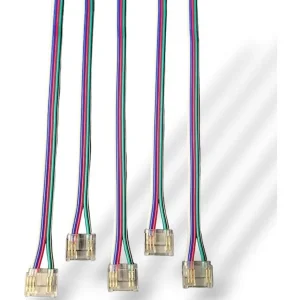 SmartClip til 12mm RGBW COB LED Bånd m. 10cm ledning - 5-pak | Bedste pris