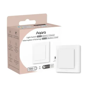 Aqara - Light Switch H2 - EU (2 Knapper, 1 Kanal) - Dobbelt smart lyskontakt | Skarp pris