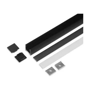 Kun i begrænset tid - Aluminiumsprofil - Model L - 20mm LED strip - Sort