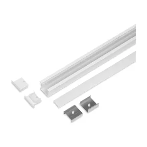 Aluminiumsprofil - Model L (Indbyg) - 20mm LED strip - Hvid | Meget populær