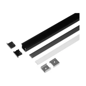 Aluminiumsprofil - Model L (Indbyg) - 20mm LED strip - Sort | Gå ikke glip af tilbuddet