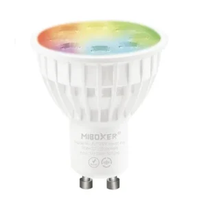 På lager - Miboxer - LED Pære GU10 - 4W - RGB-CCT - 320lm - 2.4GHz RF