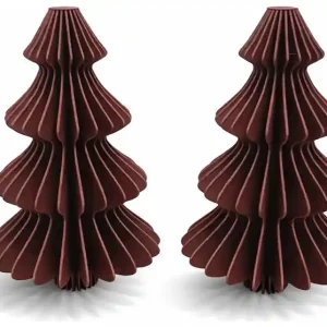 Kundernes favorit - Simiu - Juleophæng - 9 cm - Grantræ - Bordeaux Rød - 2 pak