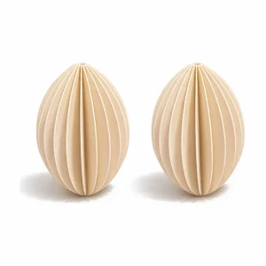 Simiu - Juleophæng - 9 cm - Oval - Beige - 2 pak | Nyt i shoppen