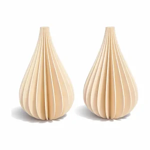 Bestil nemt - Simiu - Juleophæng - 9 cm - Dråbe - Beige - 2 pak
