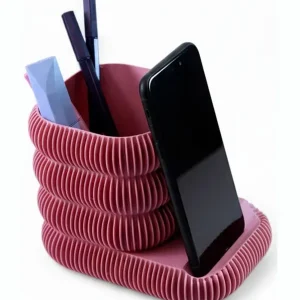Spar nu - Simiu - LAMEL - Mobil og Blyant Holder - Rosa - 10cm høj
