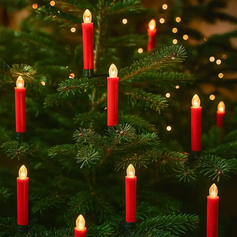10-pak LED julelys med fjernbetjening og timerfunktion - Batteridrevet, trådløs, til juletræ og andre dekorationer | Premium kvalitet