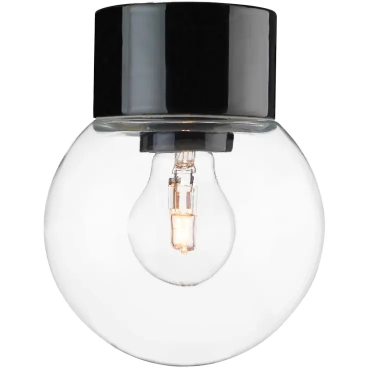 Ifö Electric Classic Globe loftlampe, Ø15 cm, sort/klar | Begrænset antal