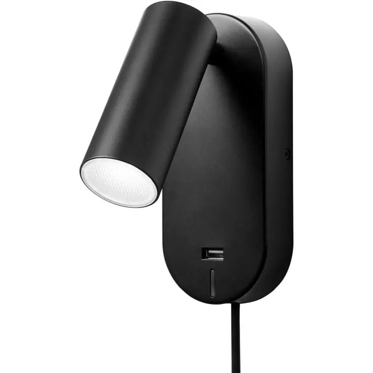 Bestil i dag - Nielsen Light Ego væglampe med USB, sort