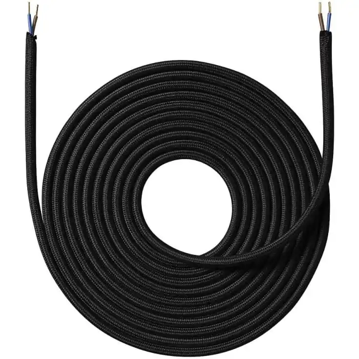 Nielsen Light stofledning, 2x0,75 mm², 4 meter, sort | Bedste pris