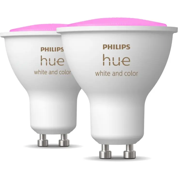Eftertragtet | Philips Hue White Color Ambiance GU10 spotpærer, 2000K-6500K, 4,2W, 2-pak