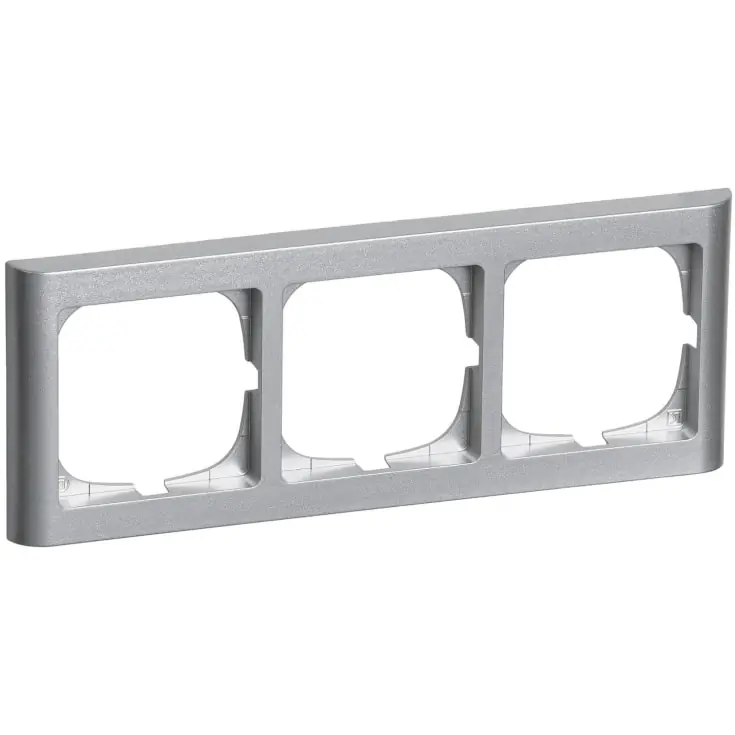 Bedst sælgende - LK Fuga Softline 63 ramme, 3 modul, vandret, metallic
