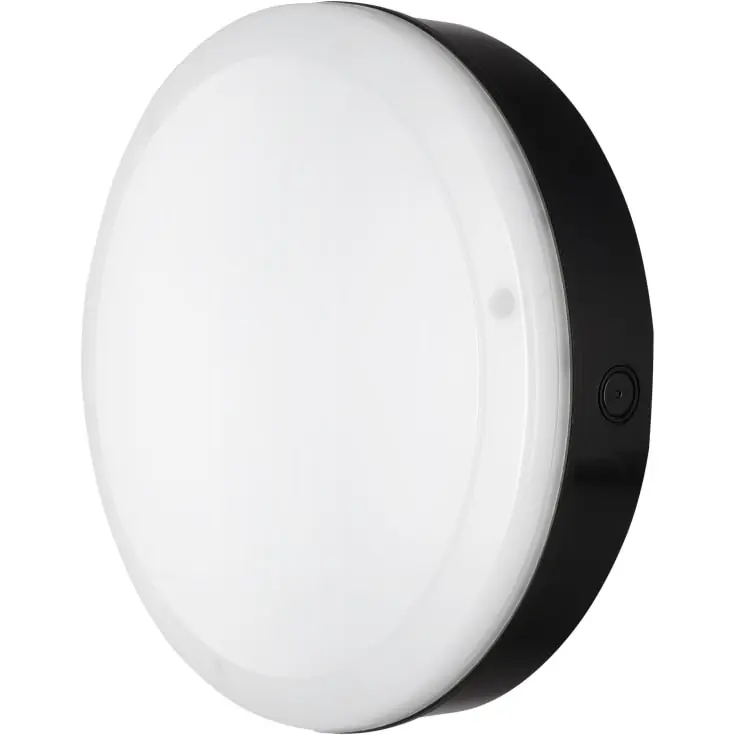 Populær | Ledvance Surface Bulkhead udendørs væglampe, sort, 4000K, Ø25 cm