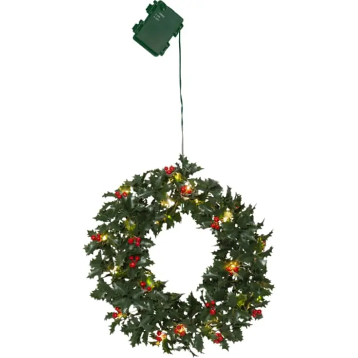 6 stk Star Trading Holly julekrans - Kampagnepris