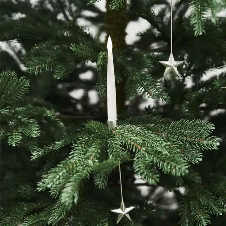 Nordic Winter juletræslys, sølvstjerne holder, 20 stk | Populært valg