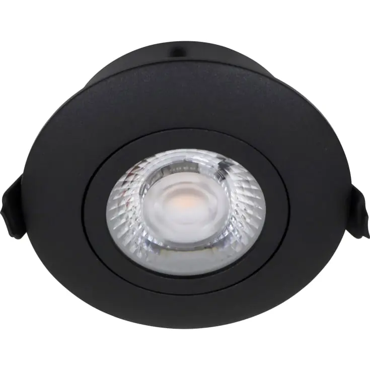 Tilgængelig nu - Nordtronic Low Profile Flexible indbygningsspot, Ø8,3 cm, DTW, sort