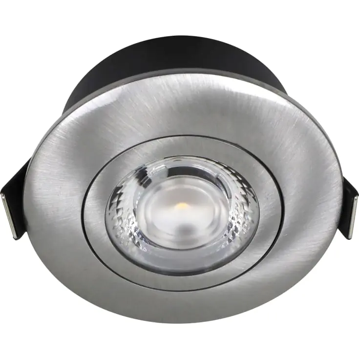 Tilbudspris - Nordtronic Low Profile Flexible indbygningsspot, Ø7,5 cm, børstet alu, 3000K