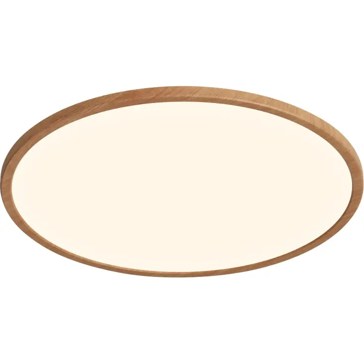 Tilbuddet slutter snart - Nordlux Oja plafond, 3-trins-dæmp, 2700K, træ, Ø42 cm