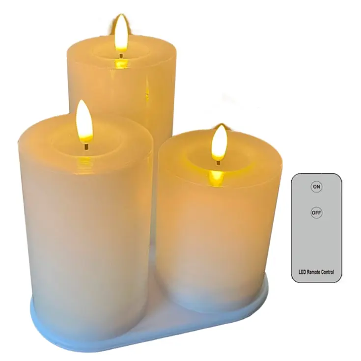 Hurtig levering - Veli Line LED bloklys, genopladelig, 3-pak