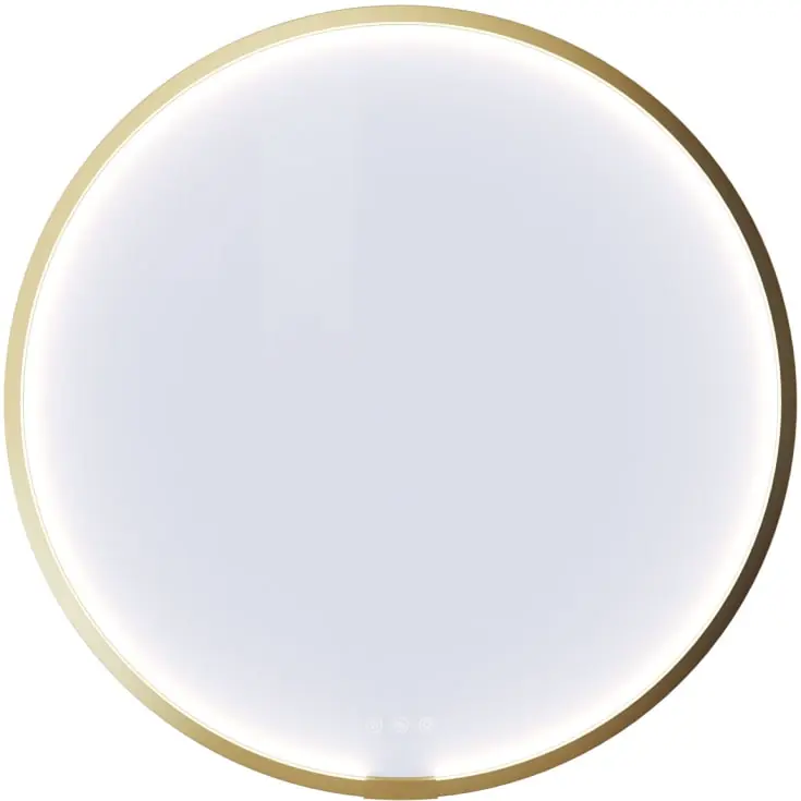 Dansani You Moon spejl med lys, messing, Ø75 cm - Superpris