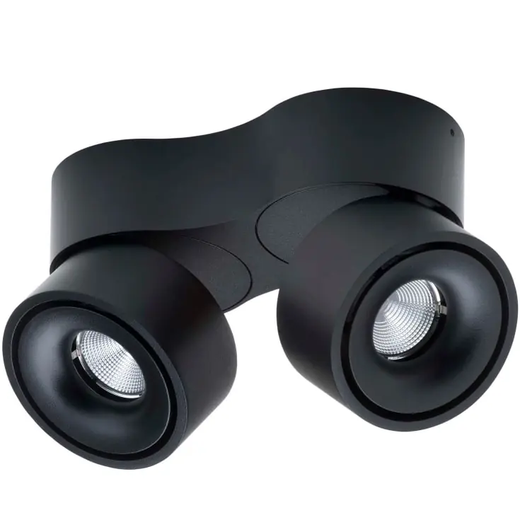 Antidark Easy Double spotlampe, sort | Nem betaling