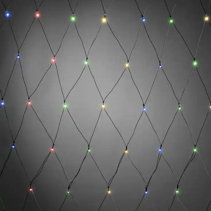 Konstsmide udendørs lysnet, batteri, 80 farvede lys, 160 x 80 cm - Mest solgt