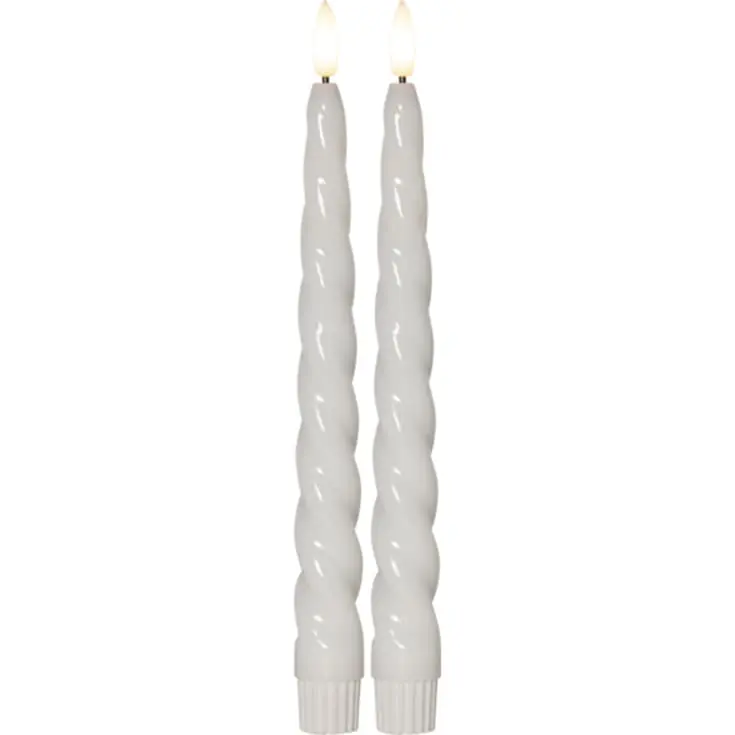 20 stk Star Trading Flamme Shine Swirl LED kronelys, batteri, hvid - Nyt i shoppen