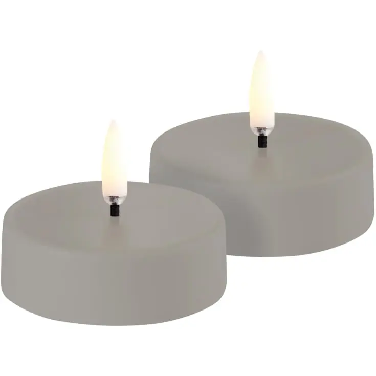 Tilbud | 4 stk Uyuni LED fyrfadslys, genopladelig, beige, 2-pak