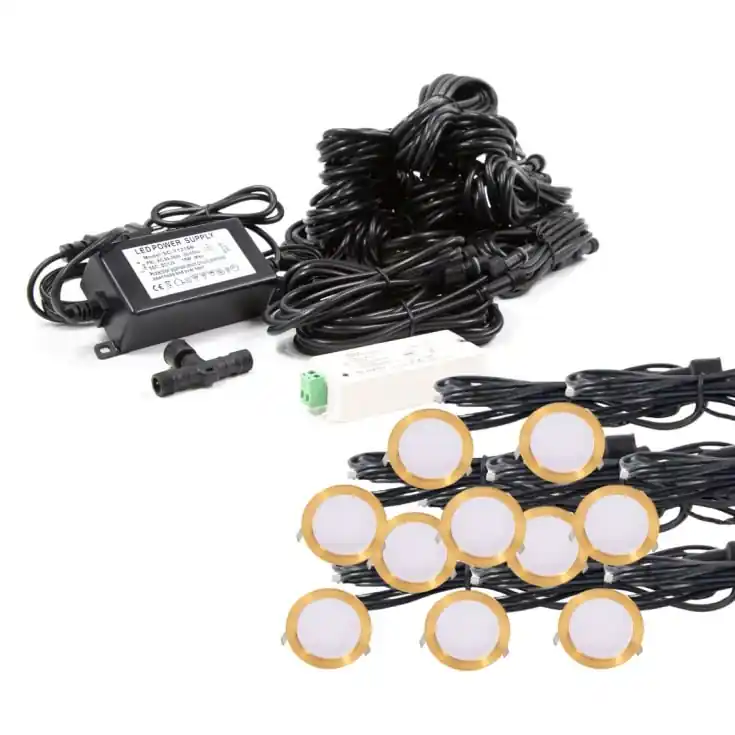 Light By Juhl Cosmos nedgravningsspot, Zigbee, messing, 10-pak | På lager
