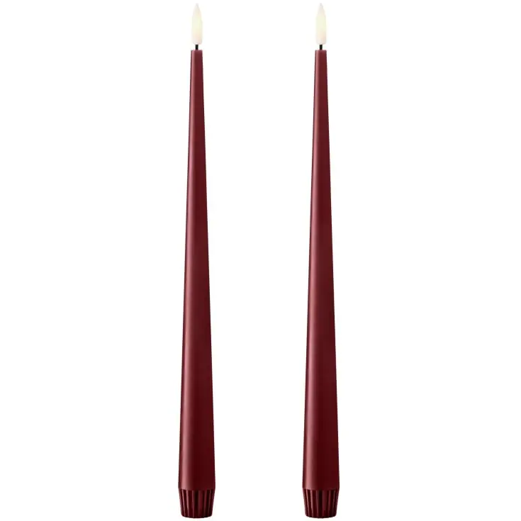 Ester & Erik LED kronelys, 30 cm, bordeaux, 2-pak - Anbefalet valg