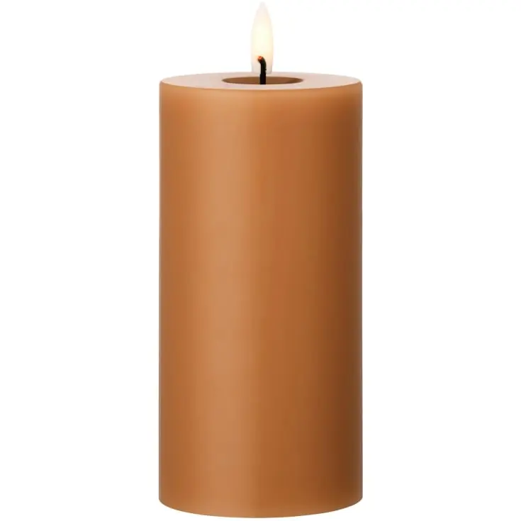 Ester & Erik LED bloklys, varm brun, 15 cm | Godt tilbud