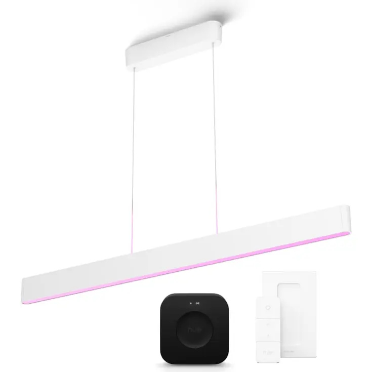 Køb direkte | Philips Hue Ensis langbordspendel, hvid, startsæt