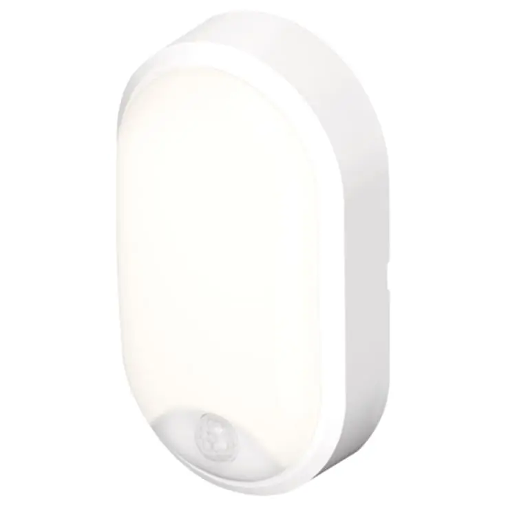 Kundernes favoritter | 4lite Pylus Oval udendørs væglampe med sensor, hvid