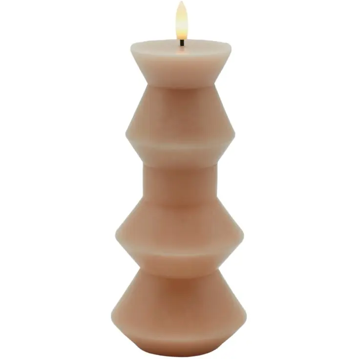 Bestseller - Sirius Sille Nordic Sculpture Geometri kunstig stearinlys, brun