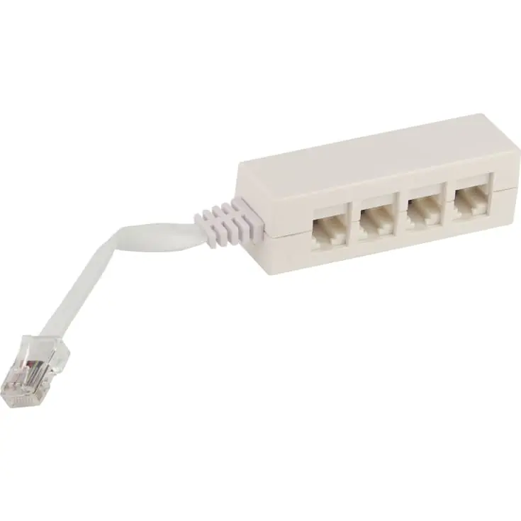 Topkvalitet - Lan-Com telesplitter for 4xRJ45 stik