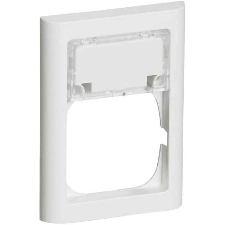 Tilbuddet slutter snart | LK Fuga Softline 63 ramme med tekstmodul, 1,5 modul, hvid