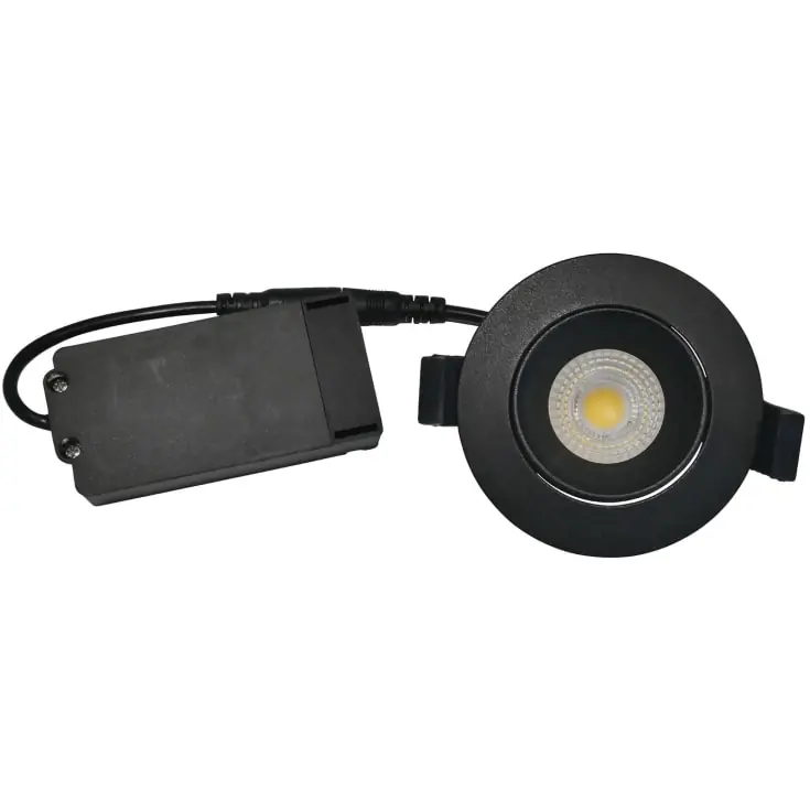 Direkte fra producenten | Nordtronic Velia Low Profile indbygningsspot, mat sort, 3000K