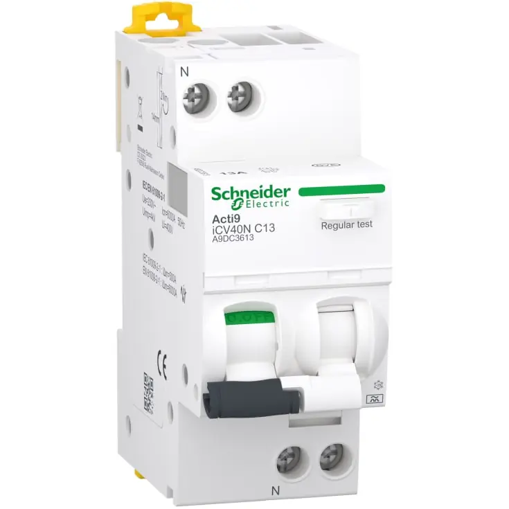 Kampagnetilbud - Schneider Electric Acti9 ICV40N HPFI kombiafbryder, 1-polet, 13A
