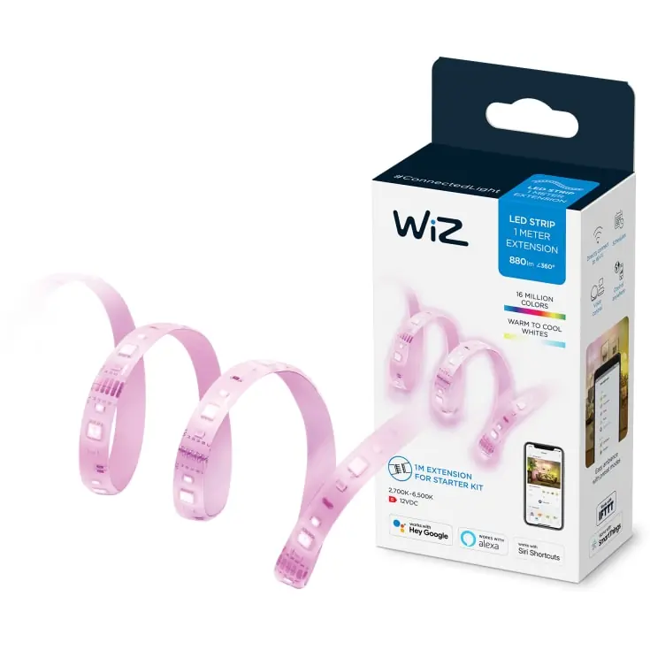 Nytilføjet - 6 stk Wiz LED strip, 1 meter, forlængersæt