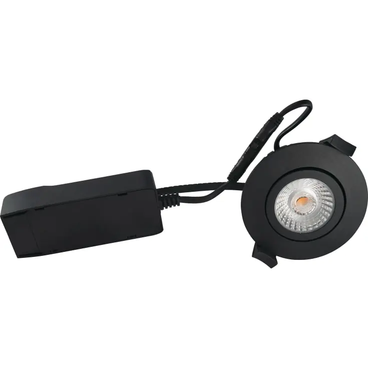 Bestil nemt - Nordtronic Low Profile ECO indbygningsspot, mat sort, 2700K