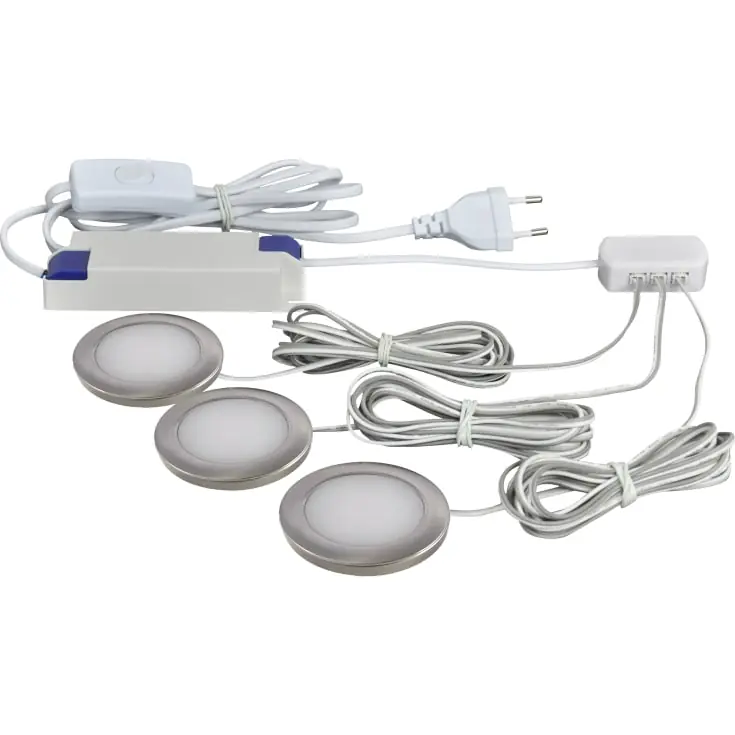 Bestil direkte - Nordtronic Linea møbelspots 3-kit, 2700K, børstet aluminium
