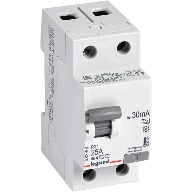 Høj kvalitet | Legrand RX3 HPFI relæ 2P 30 mA, 25 A