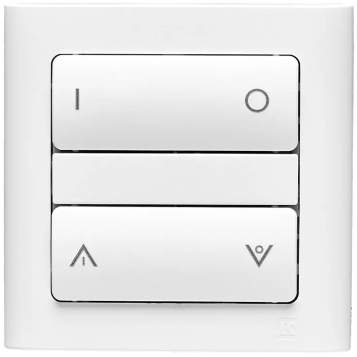 Smartkontakten Zigbee batteritryk til LK Fuga, tænd/sluk og op/ned tangenter, hvid med Soft design 63 ramme & monteringsramme | Meget populær
