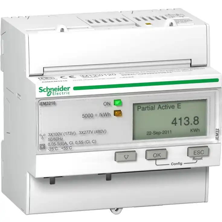 Schneider Acti9 kWh måler, tæller, puls, 4P, 400V - Kampagnepris
